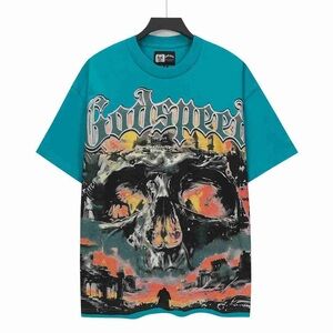 Godspeed Teal Skull Graphic Tee